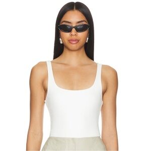 NWOT Show Me Your Mumu Tobi Bodysuit in White Rib Knit Size M